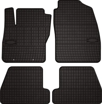 Produktbild von Gummifußmatten passend für Ford Focus MK2 (Kombi, Limousine, Schrägheck, Bj. 2004-2011) –  schwarz, passgenau, mit Befestigungen set 4 Stk. - Gummi-Automatten