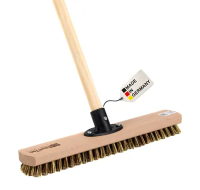 Produktbild von XXL Großraumschrubber 40cm Breit harte Borsten Schrubber Scheuerbürste mit Stiel 140cm Holzstiel Lang Schrubberbesen UnionMix