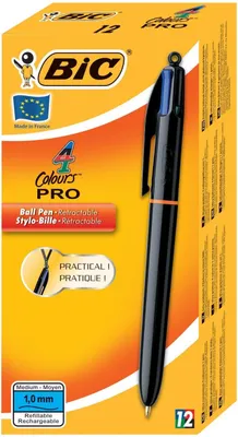 Produktbild von BIC 902129 Kugelschreiber Schwarz, Blau, Grün, Rot Medium 12 Stück(e)