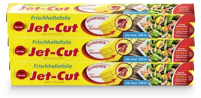Productafbeelding van Jet-Cut Vershoudfolie, grootverpakking, 3 rollen van 120 meter x 30 cm, met snijmechanisme