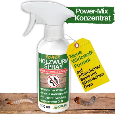 Produktbild von Holzwurm Abwehrspray Power-Konzentrat 500 ml – Natürliches Mittel gegen Holzwürmer – Holzwürmer bekämpfen, Spray gegen Holzwürmer, Holzschutzmittel