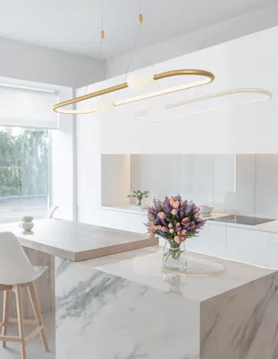 Produktbild von Nova Luce CELIA LED Pendelleuchte Satin 45W Warmweiss 100x29x120cm dimmbar 9820602