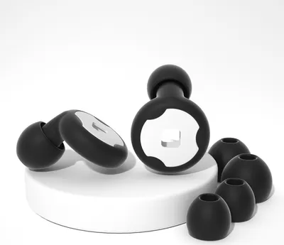 Produktbild von INF Noise Cancelling Ohrstöpsel - Upgraded Silikon Ohrstöpsel mit Filterring, Macaron Dichtungsstreifen & PP Aufbewahrungsbox Schwarz