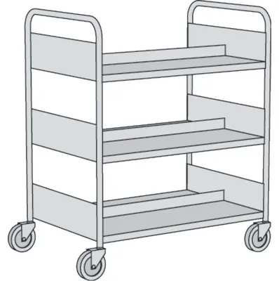 Produktbild von Bücherwagen 3 Etagen BxTxH 90x60x110cm