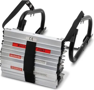 Produktbild von SAVS ESC-700 Fluchtleiter 7 Meter - 3 Etagen - Feuerwehrleiter - Notleiter - Rettungsseil - Einziehbare Brandschutzleiter - Rettungsleiter