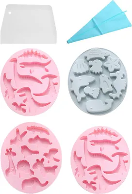 Obrázek produktu pro 4 kusy Dinosaurus Pták Zvíře Delfín Velryba Silikonové formy na čokoládu, silikonové formy na cukr, krásné tvrdé formy na bonbóny, měkké pryskyřicové formy pro kutily
