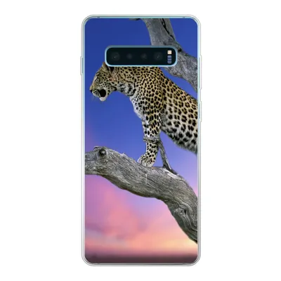 Produktbild von MuchoWow® Handyhülle Schutzhülle Hülle für Samsung Galaxy S10 Plus Leopard - Baum - Zweig Silikon Softcase Handy Hülle - Schutzhülle
