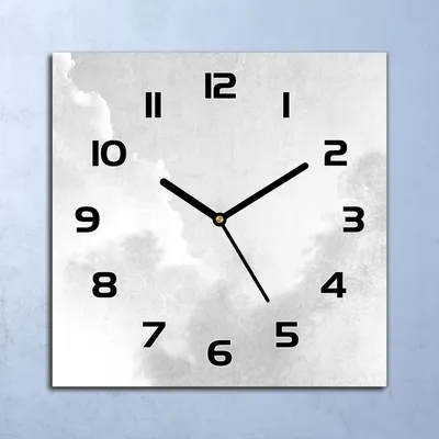 Produktbild von Wanduhr Echt-Glas-Küchenuhr Grau Himmel Vintage Quarz 30x30 Deko Bilder