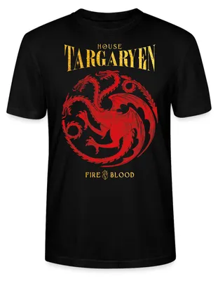 Produktbild von Spreadshirt Game Of Thrones Haus Targaryen Fire & Blood Uni Bio T-Shirt, XL, Schwarz