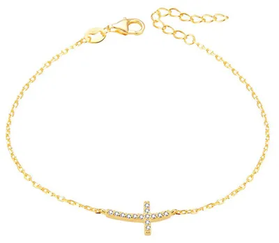 Immagine prodotto di Bracciale in argento placcato oro con croce AGB484/20-GOLD