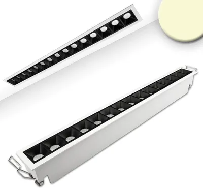 Produktbild von ISOLED LED Einbauleuchte Raster Line weiß/schwarz , dimmbar, 30W, warmweiß