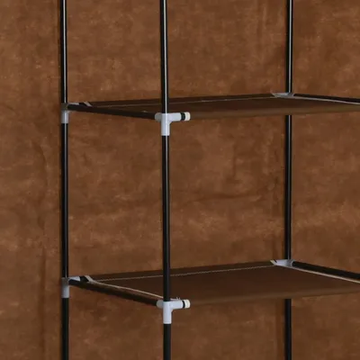 Image de vidaXL Armoire avec compartiments et tringles brun 150x45x175cm Tissu