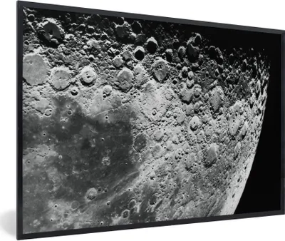 Produktbild von MuchoWow® Gerahmtes Poster Mond - Weltraum - Schwarz 90x60 cm - Poster mit Schwarzem Bilderrahmen Wandposter Rahmen Foto Bilder - Fotorahmen - Foto-Plakat