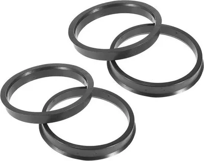Immagine prodotto di Set di 4 distanziatori in plastica da 65,1-72,56 mm, neri - Accessori per auto - Adattabilità universale