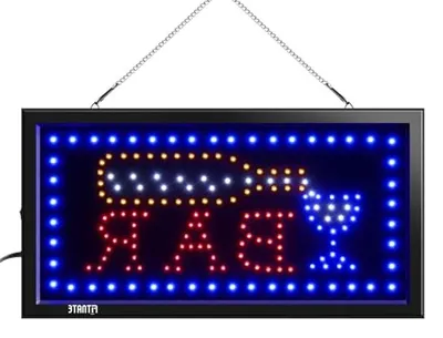 Productafbeelding van Led Lichtbord 48x25 cm - Dubbele Lichtmodi voor Bar, Winkel, en Kamermuur
