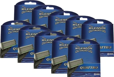 Produktbild von Wilkinson Sword Quattro 10 x 8 Rasierklingen Set
