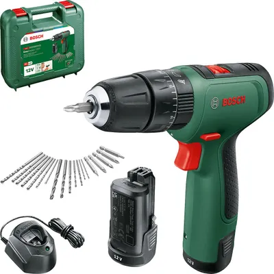 Obrázok produktu pre Bosch EasyImpact 1200, Pištoľová vŕtačka, Rýchloupínanie, Čierna, Zelená, 1 cm, 1500 ot/min, 2 cm