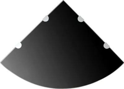 Produktbild von Eckregale 2 Stk. mit Verchromten Halterungen Glas Schwarz