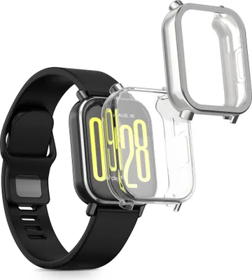 Produktbild von kwmobile 2x Silikon Hülle für Xiaomi Redmi Watch 5 Active Schutzhülle - Fullbody Display Cover Set aus Silikon - Transparent Silber