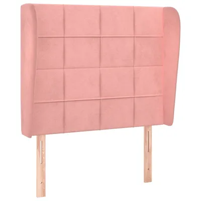 Image de vidaXL Tête de lit avec oreilles rose 83x23x118/128 cm velours