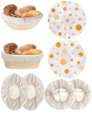 Gärkörbchen-Set, 6-teilig, rund & oval, mit Leineneinlagen