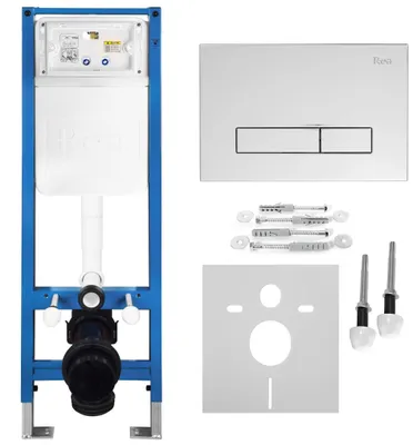 Obrázok produktu pre Rea Podomietkový Inštalačný Set Slim 024n Pre Wc S Tlačidlom Hd Chrome