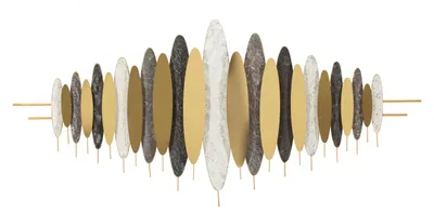 Produktbild von Oligram Mehrfarbiges Wandpaneel aus Eisen – Abstrakte Glamour-Stil-Dekoration, 149 x 5 x 70 cm – Wanddekoration
