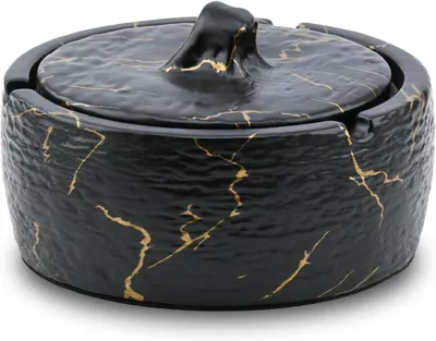 Zdjęcie produktu dla Ceramiczne popielniczki z pokrywką, wodoszczelne i odporne na wiatr, do użytku wewnątrz i na zewnątrz, 1 sztuka, idealne do ogrodu i