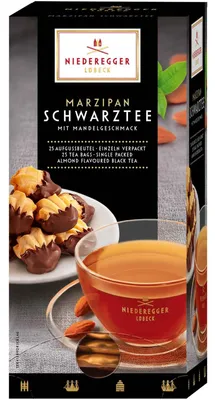 Obrázek produktu pro Niederegger Černý čaj s příchutí marcipánu 25 dvoukomorových sáčků