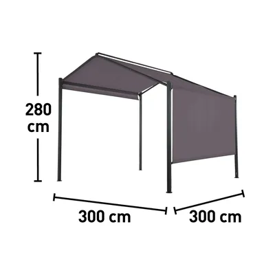 Produktbild von Stahl Pavillon Überdachung Gartenlaube Bacliff 3 m x 3 m x 2,8 m Anthrazit