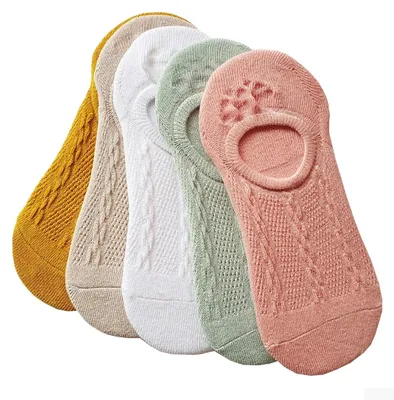 Image de Chaussettes Invisibles Fines en Maille Respirante de Coton...|