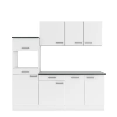 Productafbeelding van Optifit Keuken, keukenblok Oslo, 210 cm, wit, mat, met inbouwspoelbak, zonder elektrische apparatuur (geschikt voor vaatwasser)