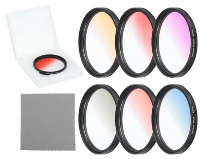 Immagine prodotto di Set di filtri da 62 mm per fotocamera: 6 filtri colorati con custodia
