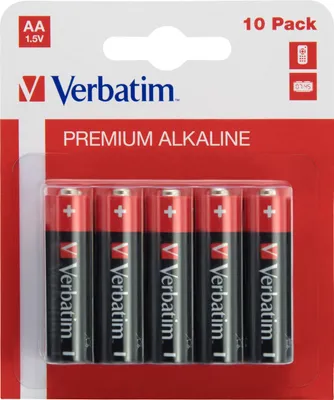 Obrázok produktu pre Verbatim 49875, Batéria na jedno použitie, AA, Alkalický, 1,5 V, 10 kusov, Čierna, Červená
