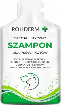 Zdjęcie produktu dla JM SANTE POLIDERM Szampon dla PSÓW i KOTÓW zmniejsza swędzenie 15 ml
