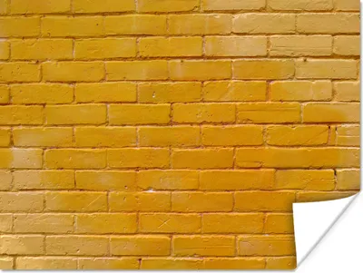 Produktbild von MuchoWow® Poster Ziegel - Gelb - Wand 120x90 cm - Wandbild