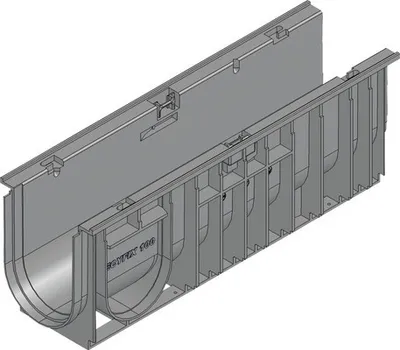 Produktbild von Hauraton Recyfix Standard 100 Entwässerungsrinne Unterteil Typ 01005 aus PP 500 mm x 150 mm x 185 mm