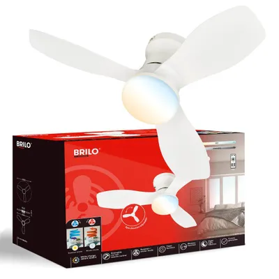 Obrázek produktu pro Stropní ventilátor s osvětlením Dálkové ovládání Ventilátor se světlem Stmívatelné CCT