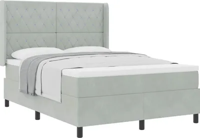 Immagine prodotto di vidaXL Letto a molle con materasso grigio chiaro 140 x 190 cm in velluto