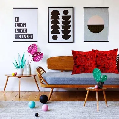 Produktbild von Famanu Kissenhüllen Set mit Rosenmuster - 45 x 45 cm, 2 Stück