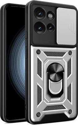 Produktbild von Hülle für Motorola Edge 50 Magnetische Ring Ständer Halter Dia Kameraschutz TPU Bumper Silikon Schutzhülle Silber