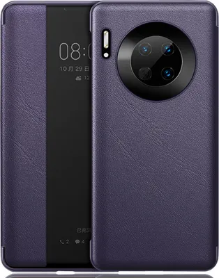 Produktbild von Huawei Mate 30 Hülle, LaimTop Slim Business Smart View Intelligente Wake up-/Sleep Flip Leder Cover Schutzhülle für Huawei Mate 30 Lila