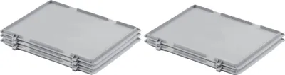 Produktbild von SparSet 5x Scharnierdeckel für Eurobehälter | BxT 40x60cm | Eurobox, Transportbox, Transportbehälter, Stapelbehälter