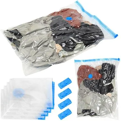 Produktbild von Famanu Set von 4 Vakuum-Aufbewahrungsbeuteln - platzsparende Kompressionsbeutel für Kleidung und n