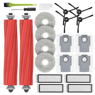 Zubehörset für Roborock Qrevo – 2 Hauptbürsten, 4 Wischpads, 4 Staubbeutel