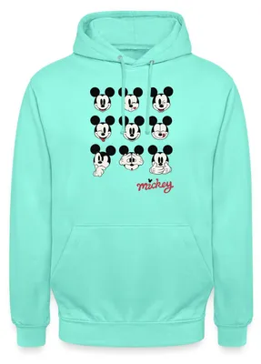 Produktbild von Mickey & Minnie Mickey Mouse Gesichtsausdrücke Uni Hoodie, XXL, Mint
