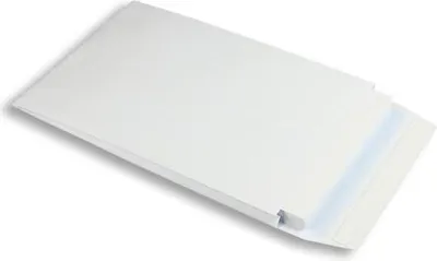 Produktbild von Faltentaschen 229x324x25mm C4 140g/qm haftklebend VE=125 Stück weiß