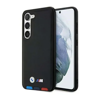 Obrázek produktu pro BMW Leather Hot Stamp Tricolor - pouzdro pro Samsung Galaxy S23+ (černé)