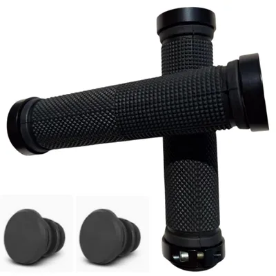 Produktbild von Fahrradgriffe Lenkergriffe Aluminium Lock Gummi 22mm Schwarz MTB Rennrad Roller