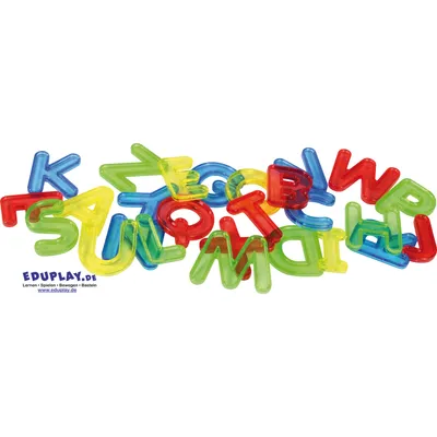 Image de EDUPLAY 120699 Lettres transparentes, multicolores, 26 pièces (1 set)